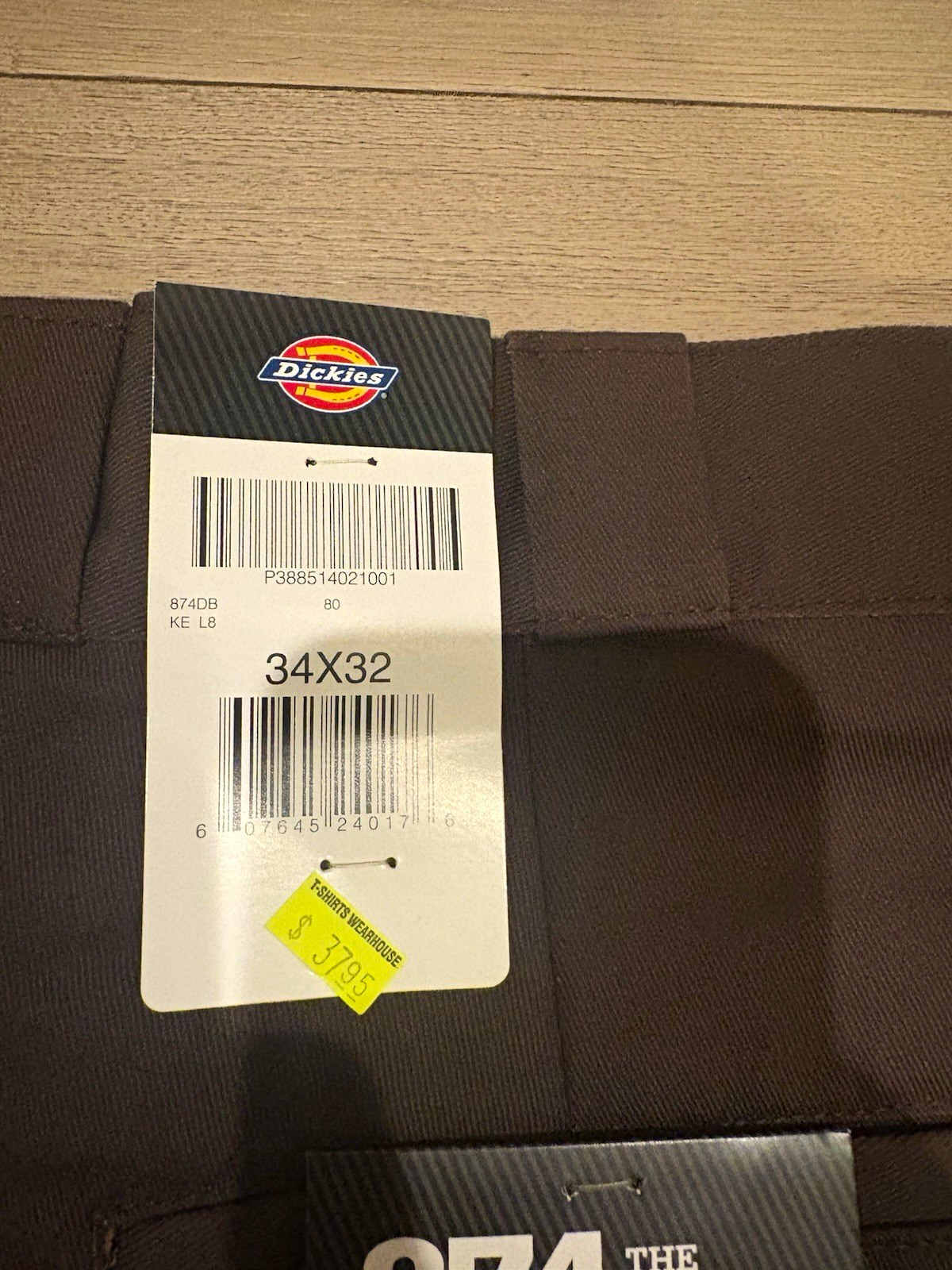 Dickies 874 Original Fit Work Pants Brown 34x32 Twill Cotton/Poly