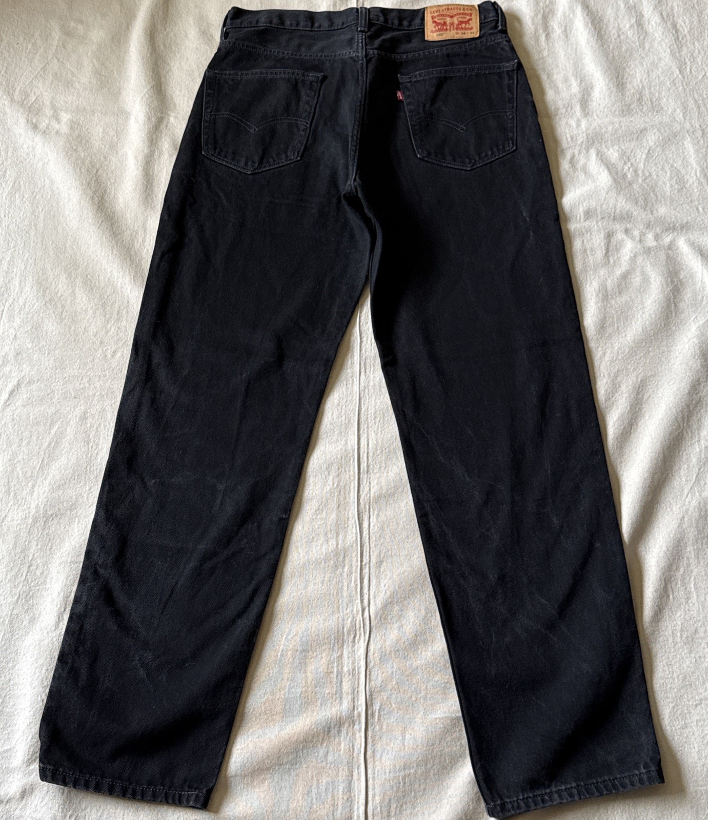Levi\'s Mens 550 Black Regular Fit Denim Jeans Straight Leg  5-Pocket Size 34x34