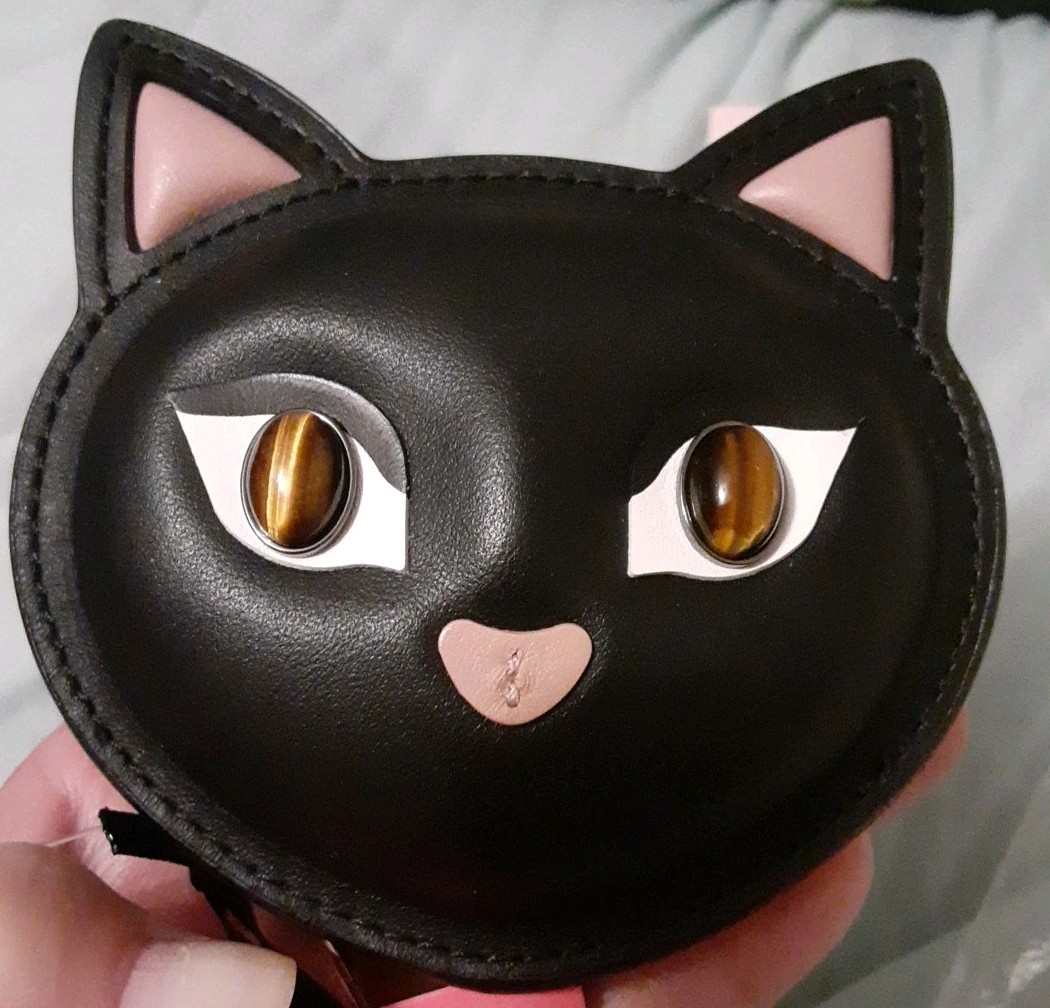 NWT Kate Spade CATS the Musical Black Leather Cat Coin Purse SUPER RARE 
