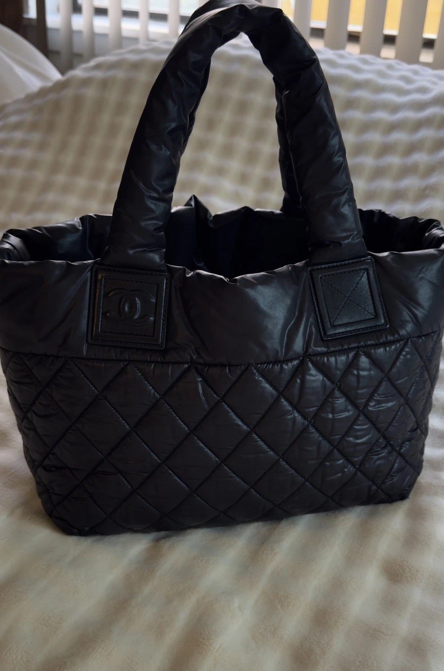 Authentic Chanel Coco Cocoon Reversible Tote Quilted Nylon
