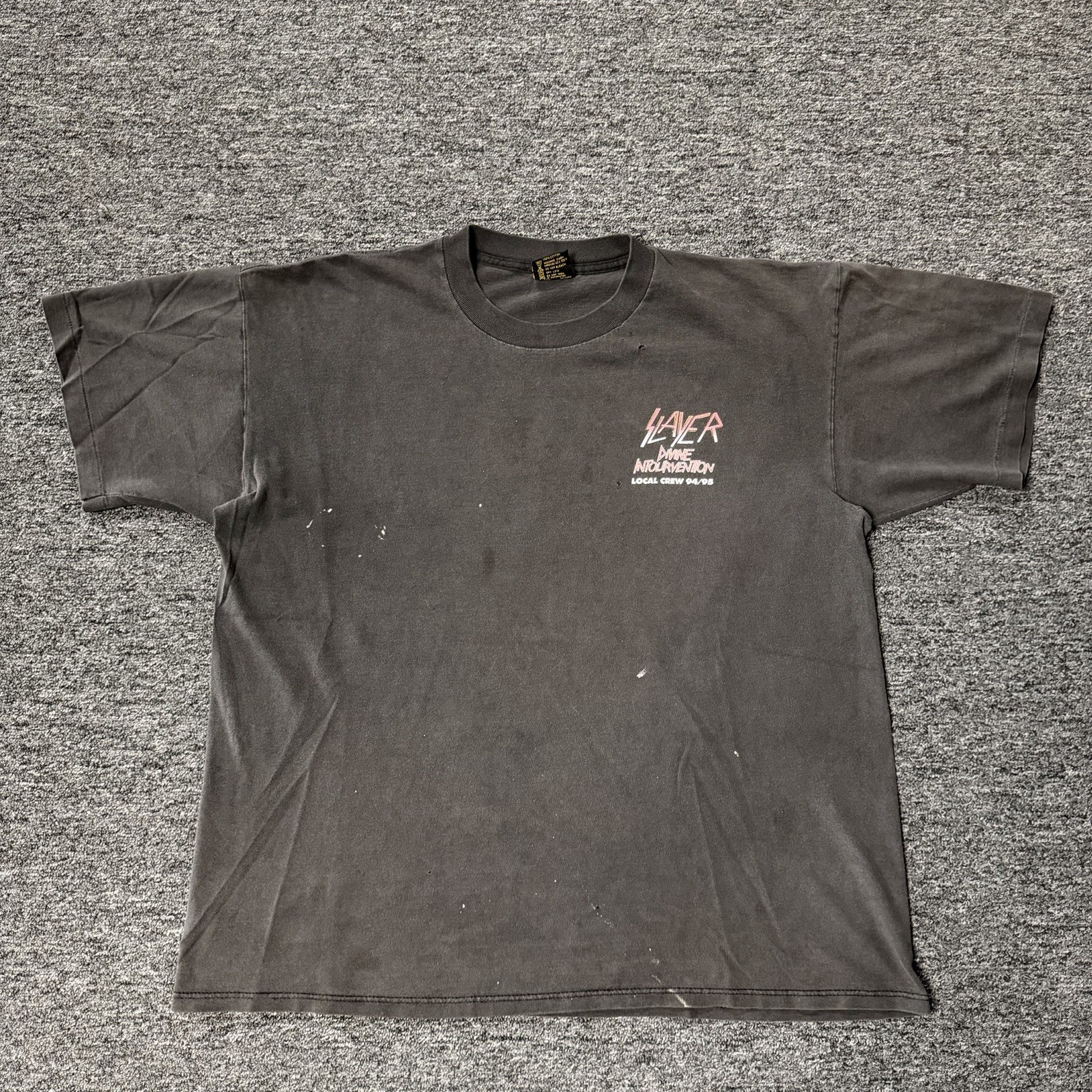 Brockum Slayer Devine Intervention Crew GRAIL Black Band Shirt Vintage 90s Sz XL