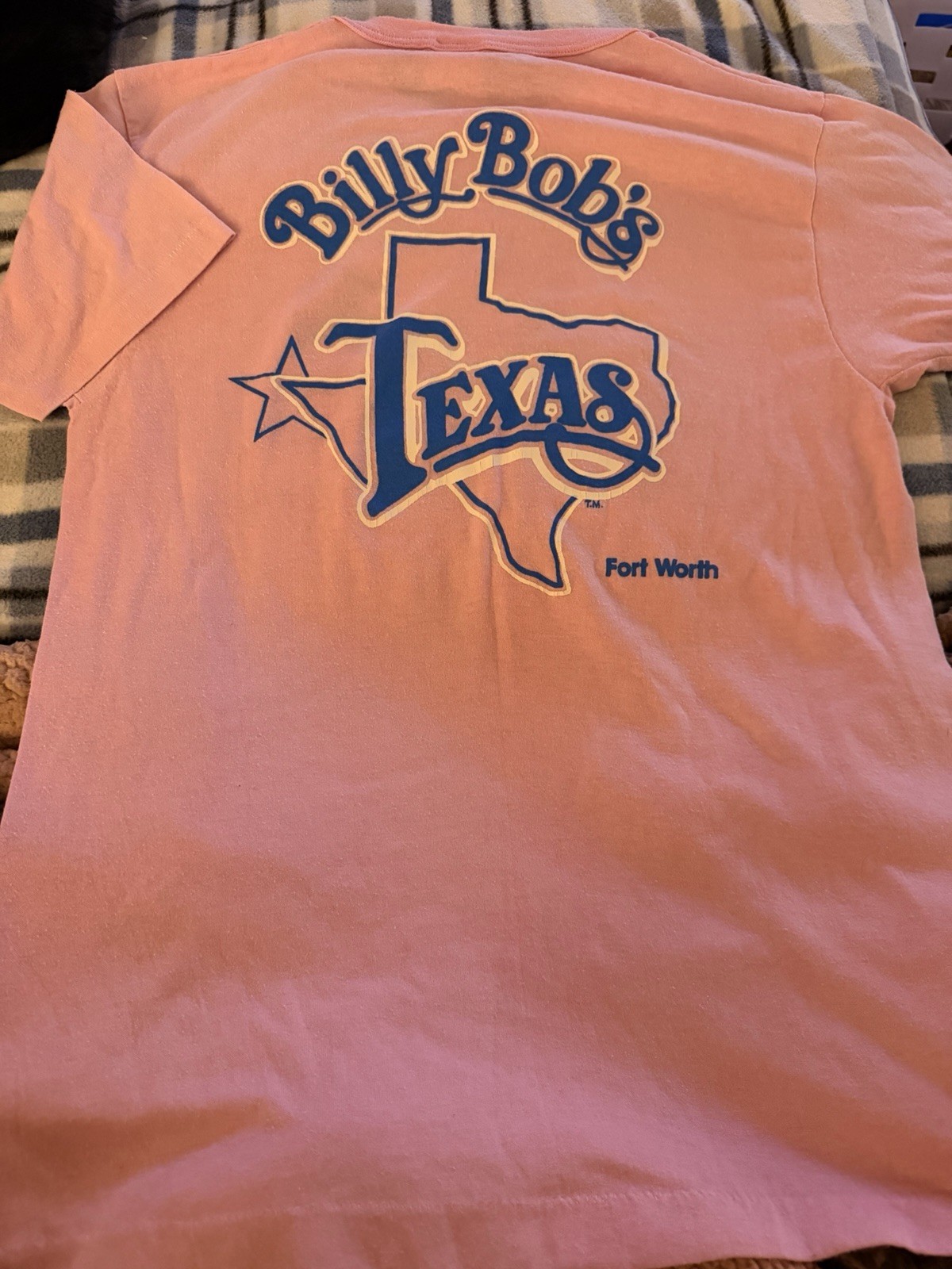 Vintage Billy Bobs Texas Fort Worth Back Print Shirt Adult M Pink Single Stitch