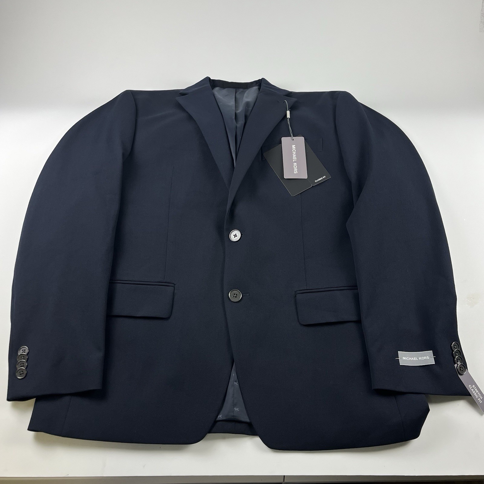 $295 NEW MICHAEL KORS MENS 40S Koop Navy Blue Classic Stretch BLAZER SPORT Coat