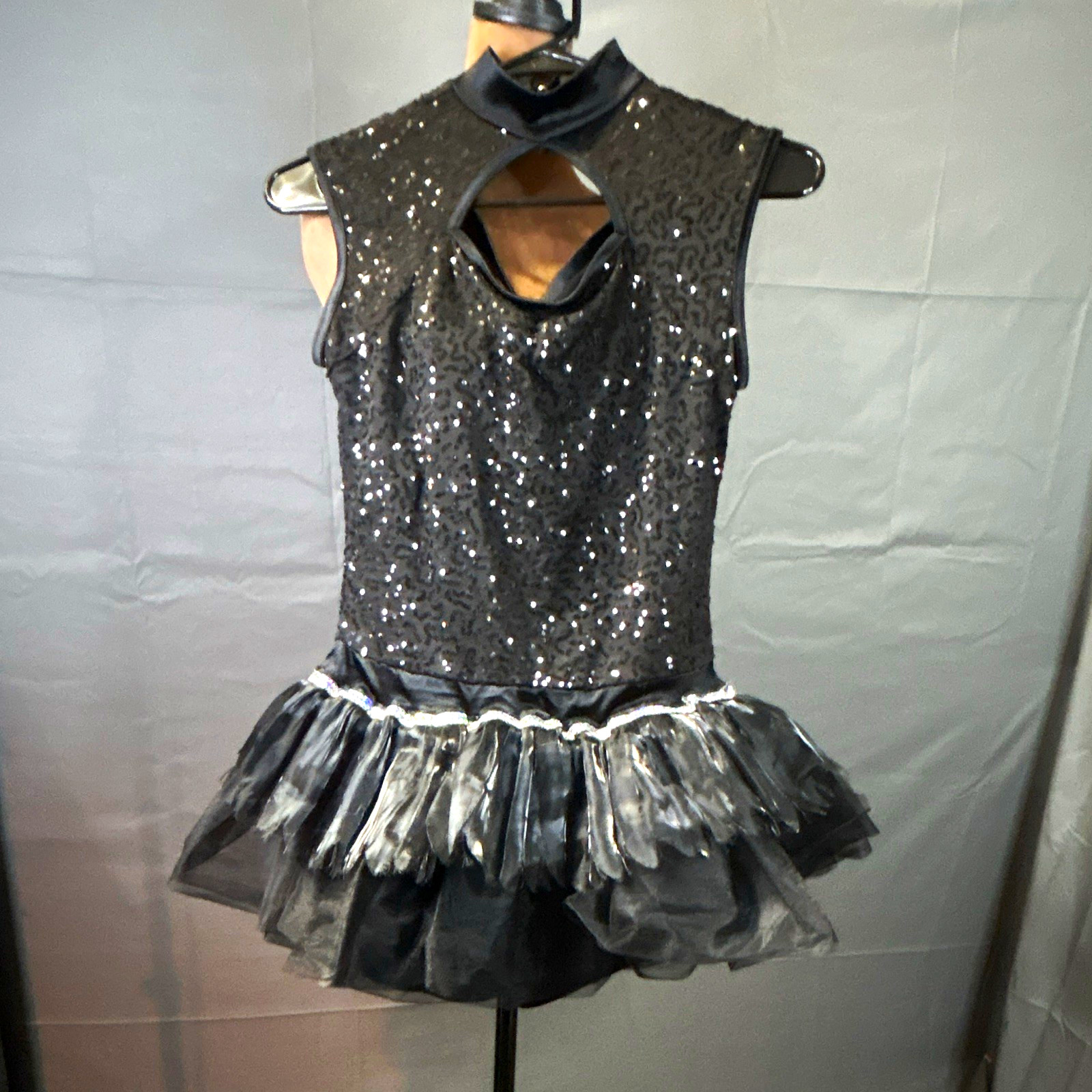 Weissman Women’s Black Sequin Dancewear Leotard Costume Outfit tutu medium