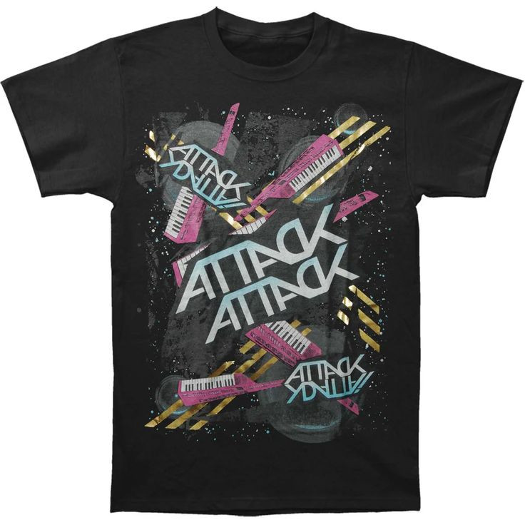 Rare Attack Attack Black Cotton Full Sizes Band Tee Shirt For Men D853