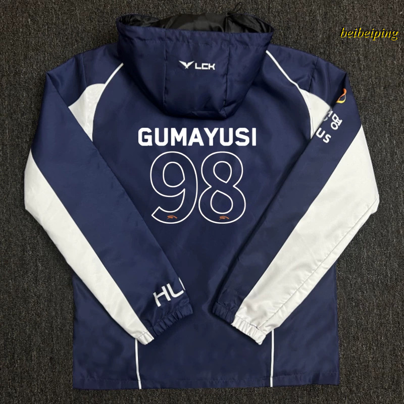 2026 HLE Team MSI EWC Windbreaker GUMAYUSI ZEUS Navy Hooded Jacket Esports Outer