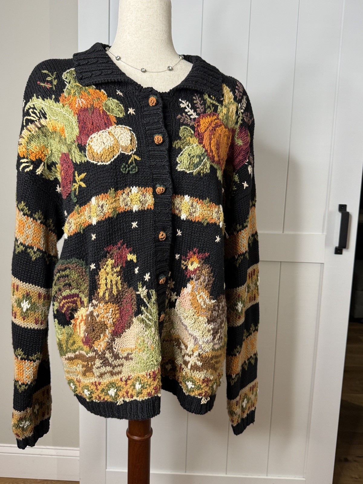 Vintage Women’s Heirloom Collectables Fall Pumpkin Knit Sweater Sz L
