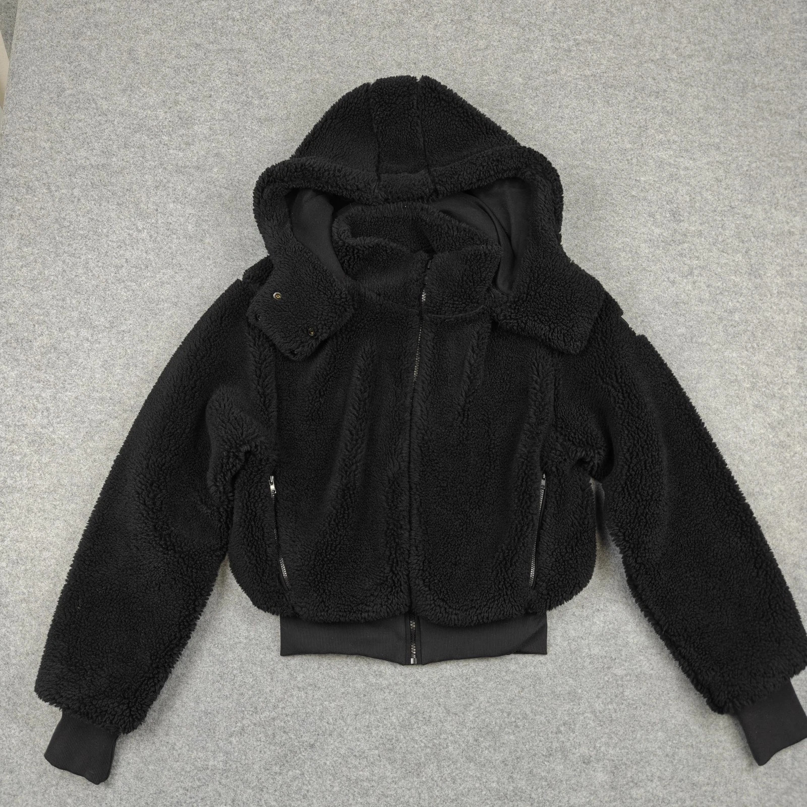 ALO Foxy Sherpa Jacket Black Relaxed Fit Plush Warm