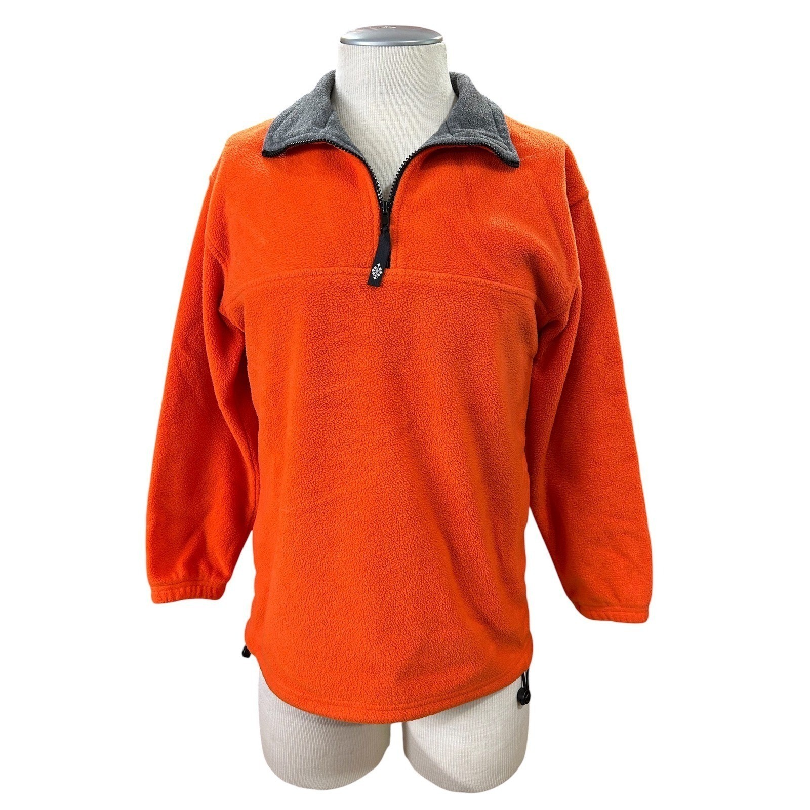 Alpine Tek by Palmetto\'s Mens Fleece Quarter Zip Pullover Sweater Small Orange