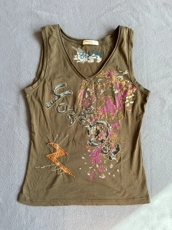 Vintage Y2K grunge graphic tank top S/M