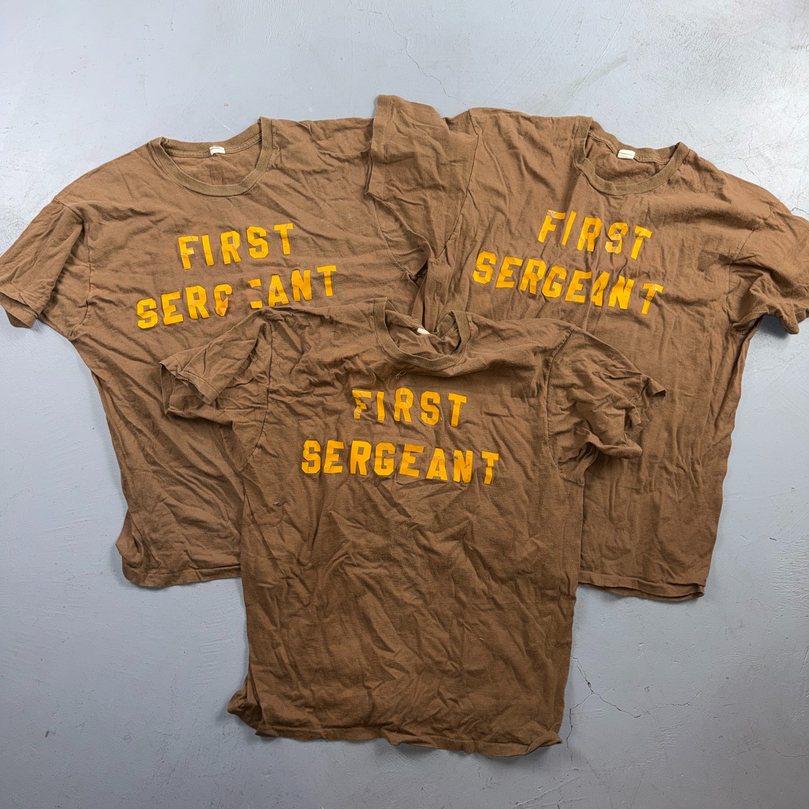 70s Fruit Of The Loom T-Shirt First Sergeant Graphic Brown X-Large 1970s VTG
