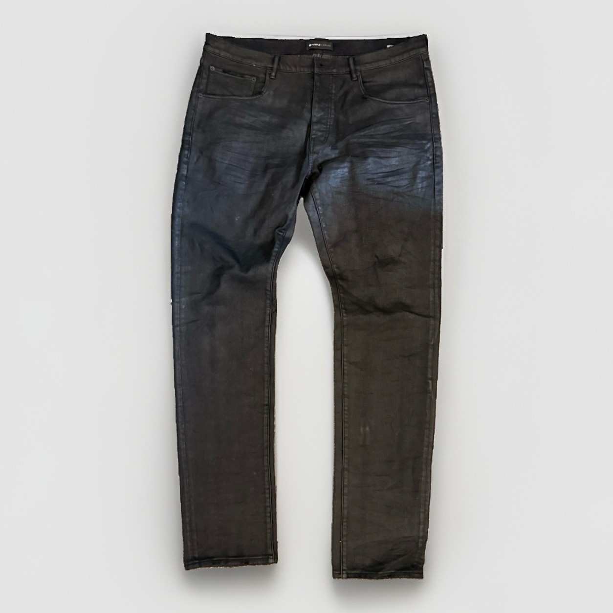 Purple Brand P001 Black Oil Spill Slim Fit Jeans 38x34