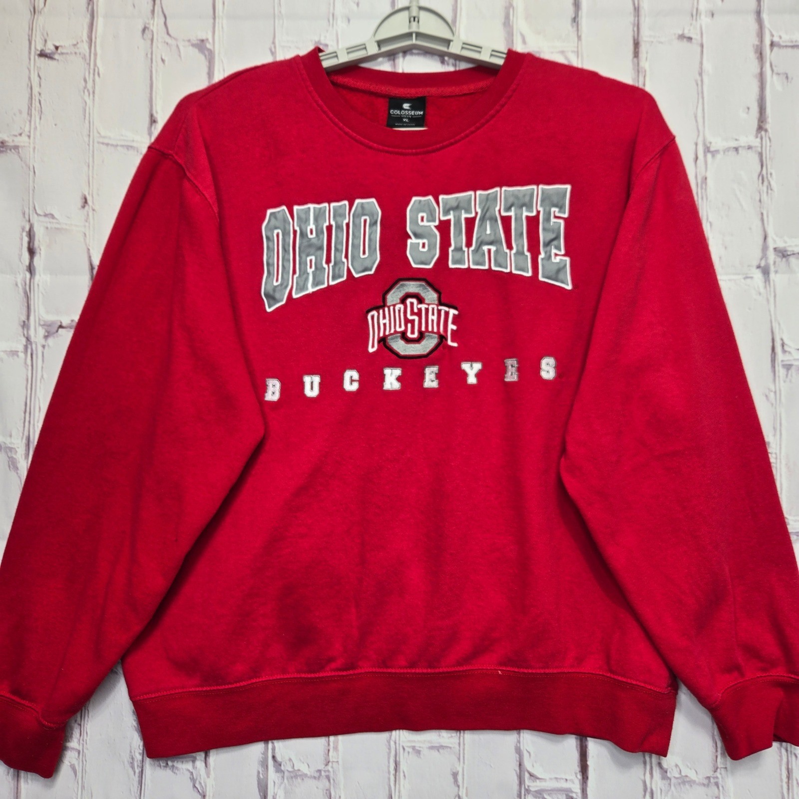 VTG Y2K Colosseum Ohio State Buckeyes Sweatshirt Red Embroidered NCAA Men XL