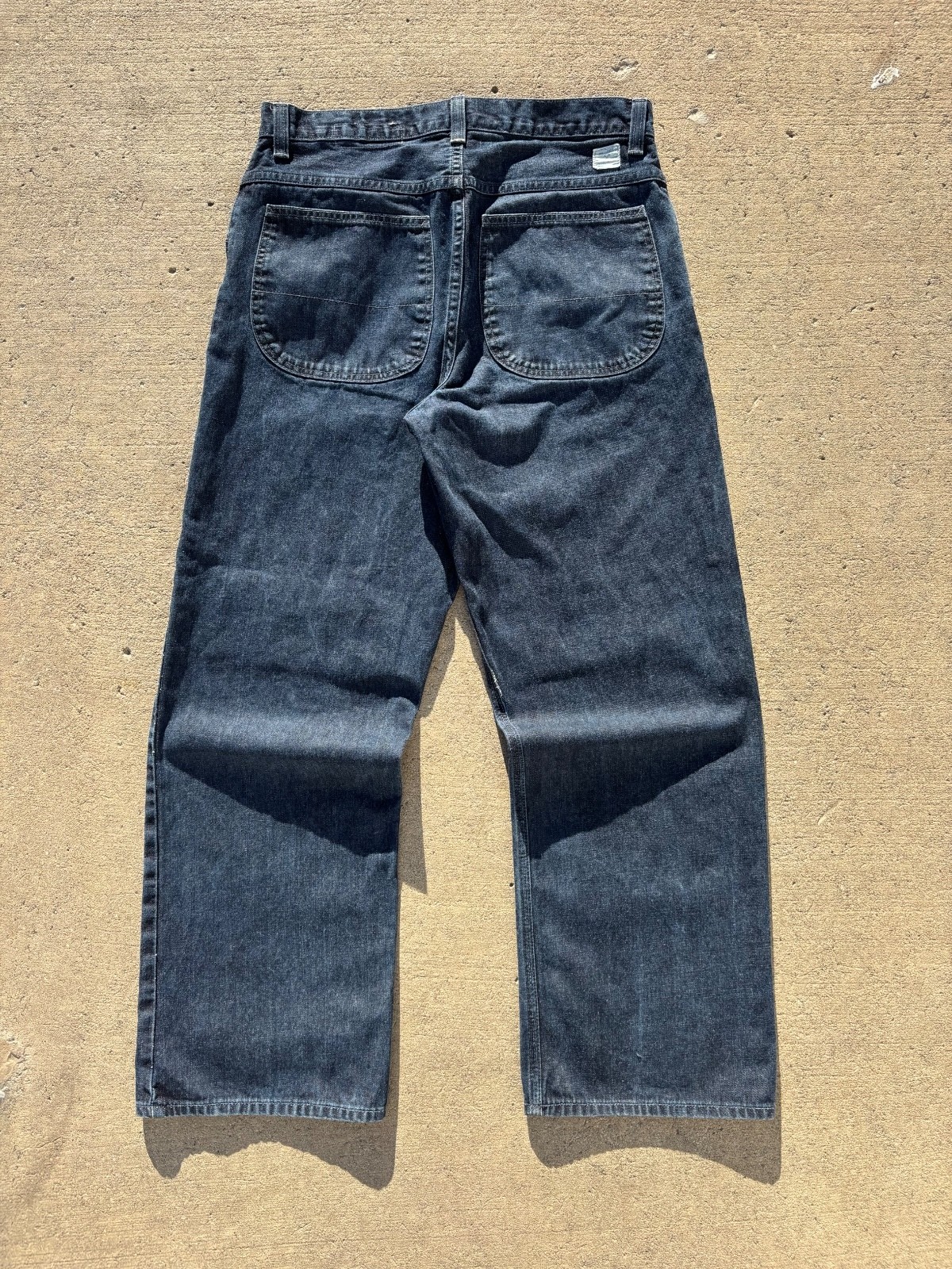 2007 GAP Worker Jean Blue Raw Denim Baggy Wide Leg Y2K 34x32