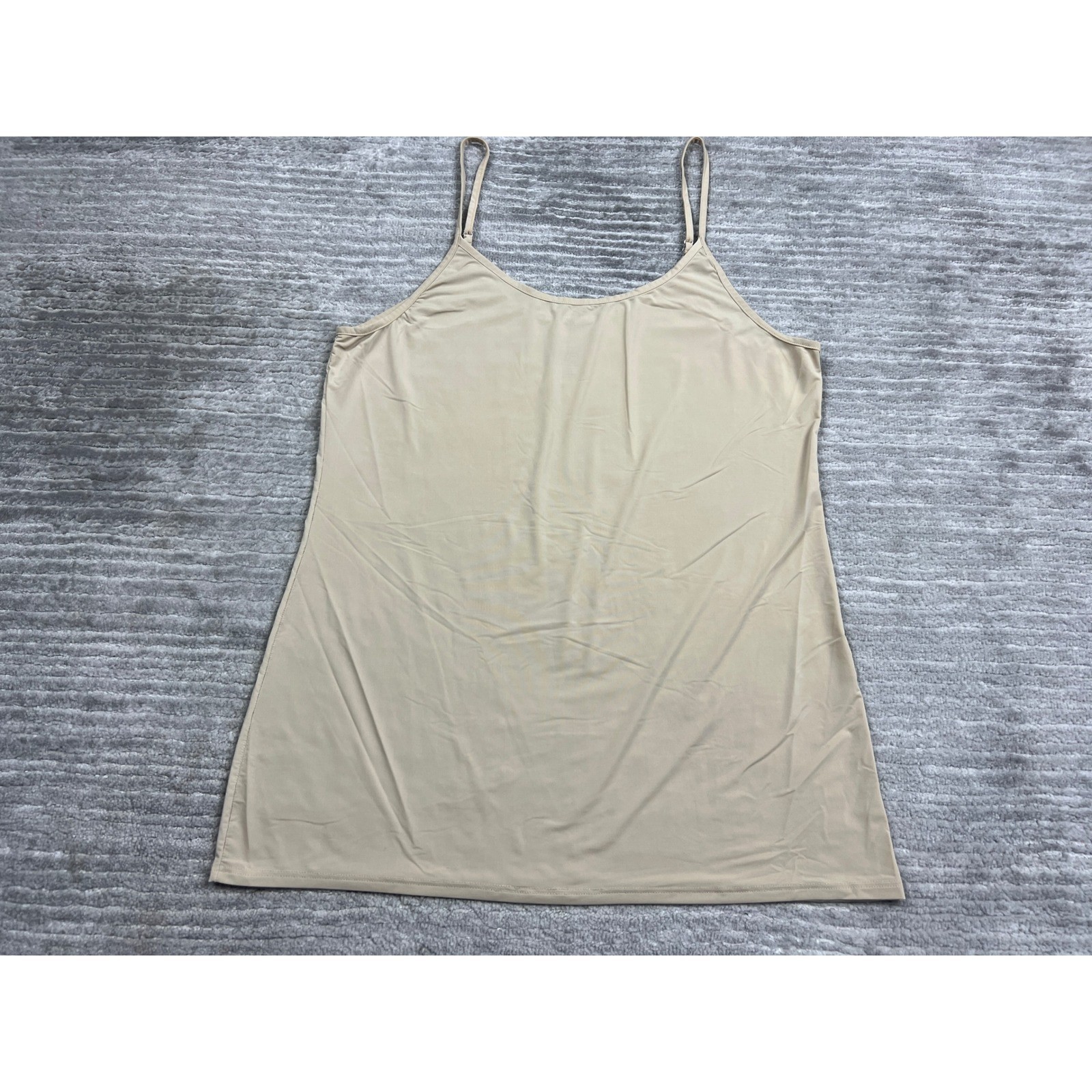 JKY by Jockey Camisole Womens Large Tan Beige Adjustable Strap Stretch Tank Top