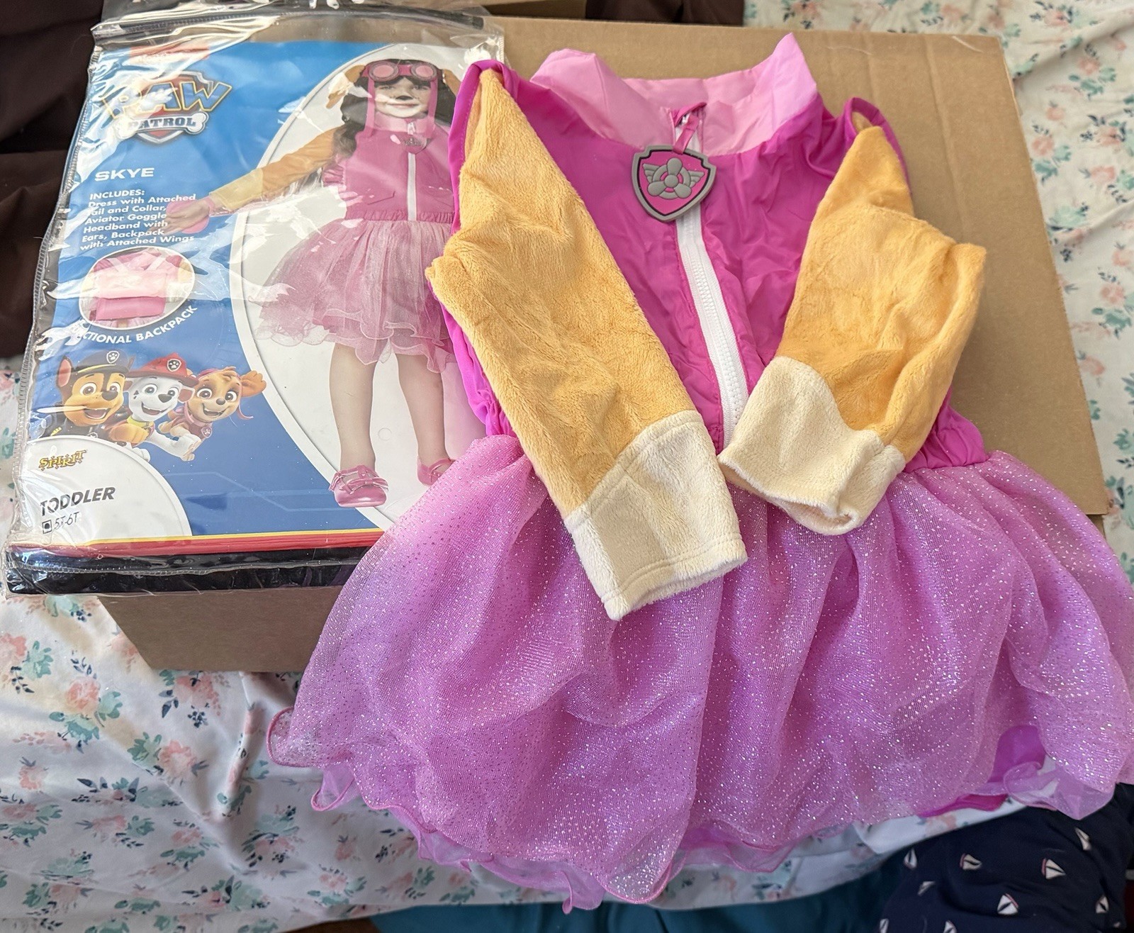 NEW Paw Patrol Skye Costume 5T Toddler Girls Deluxe Tutu Dress