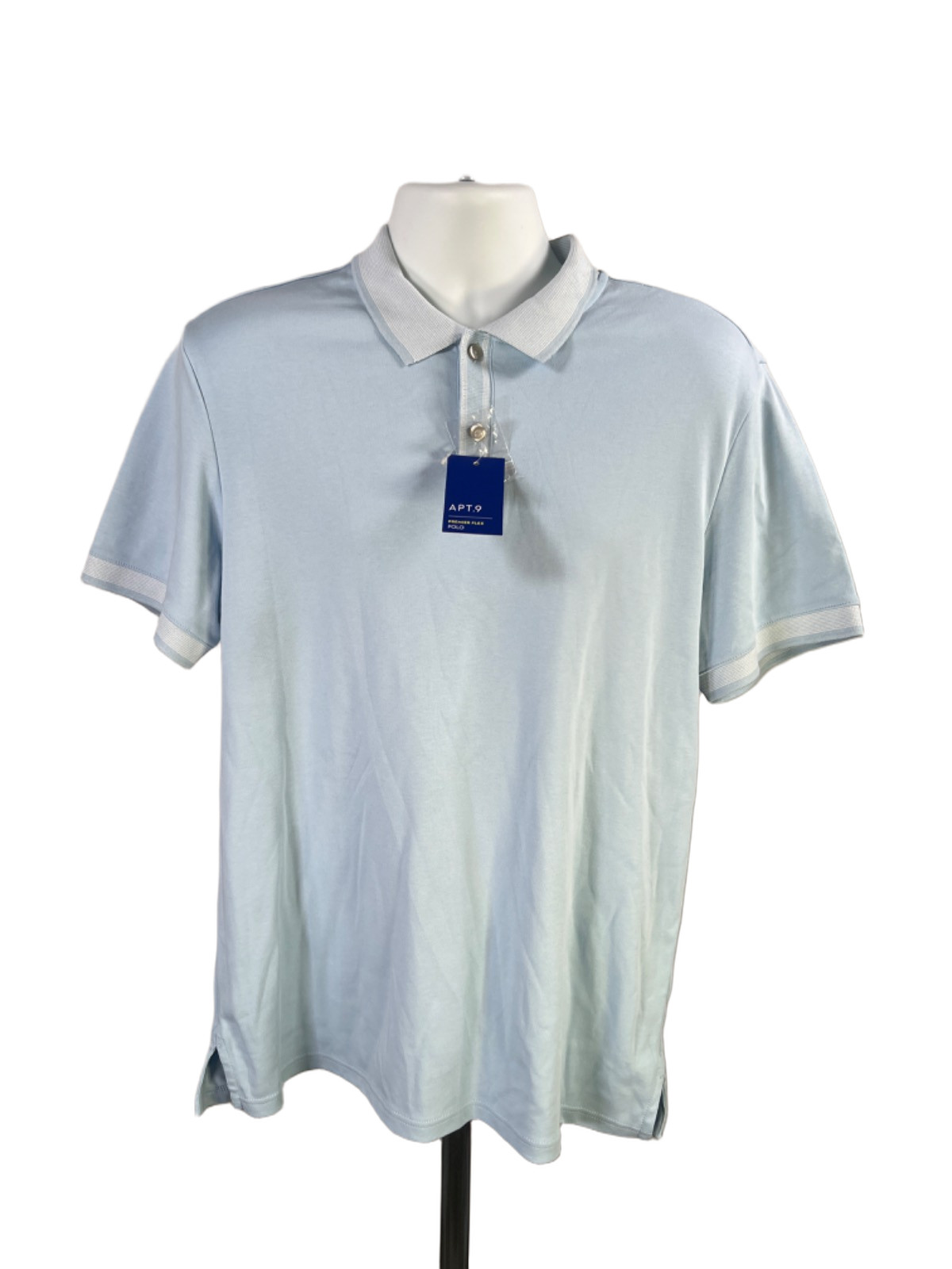 Apt 9 Men\'s Blue Premier Flex Short Sleeve Polo Shirt - L