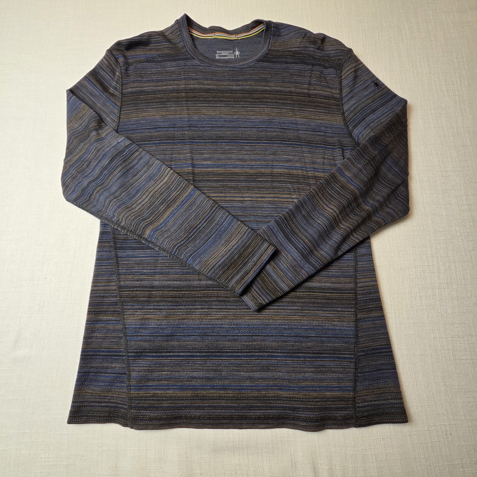 Smartwool Shirt Striped Merino 250 Base Layer 100% Wool Hiking Men\'s XL