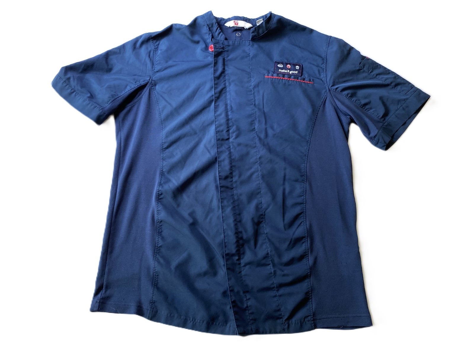 Oobe Chik-fil-a - Adult Medium Blue Full Zip Worker Employee Chef Shirt *Pills*