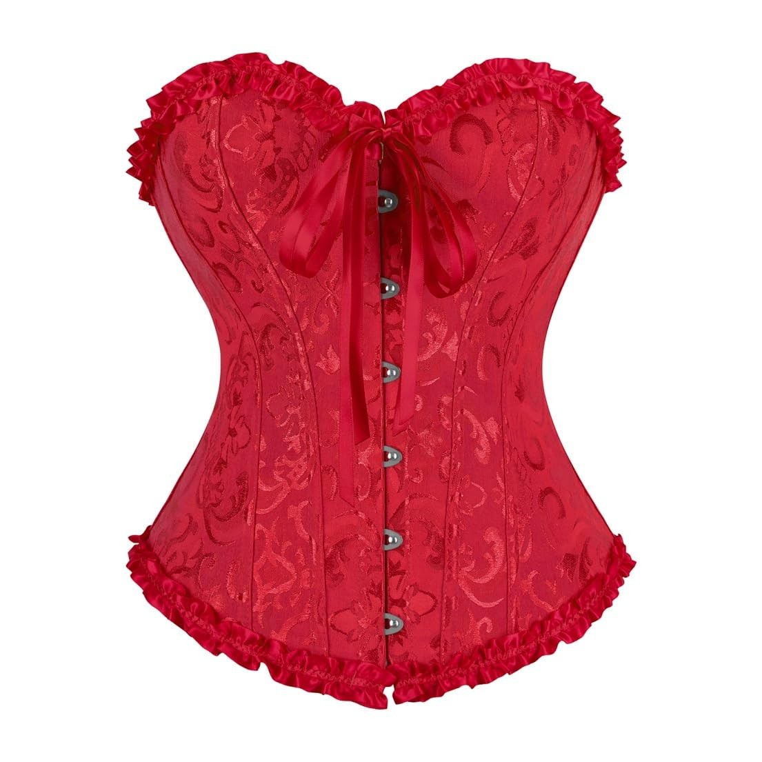 frawirshau Women\'s Overbust Costume Corset Renaissance Victorian Red XS