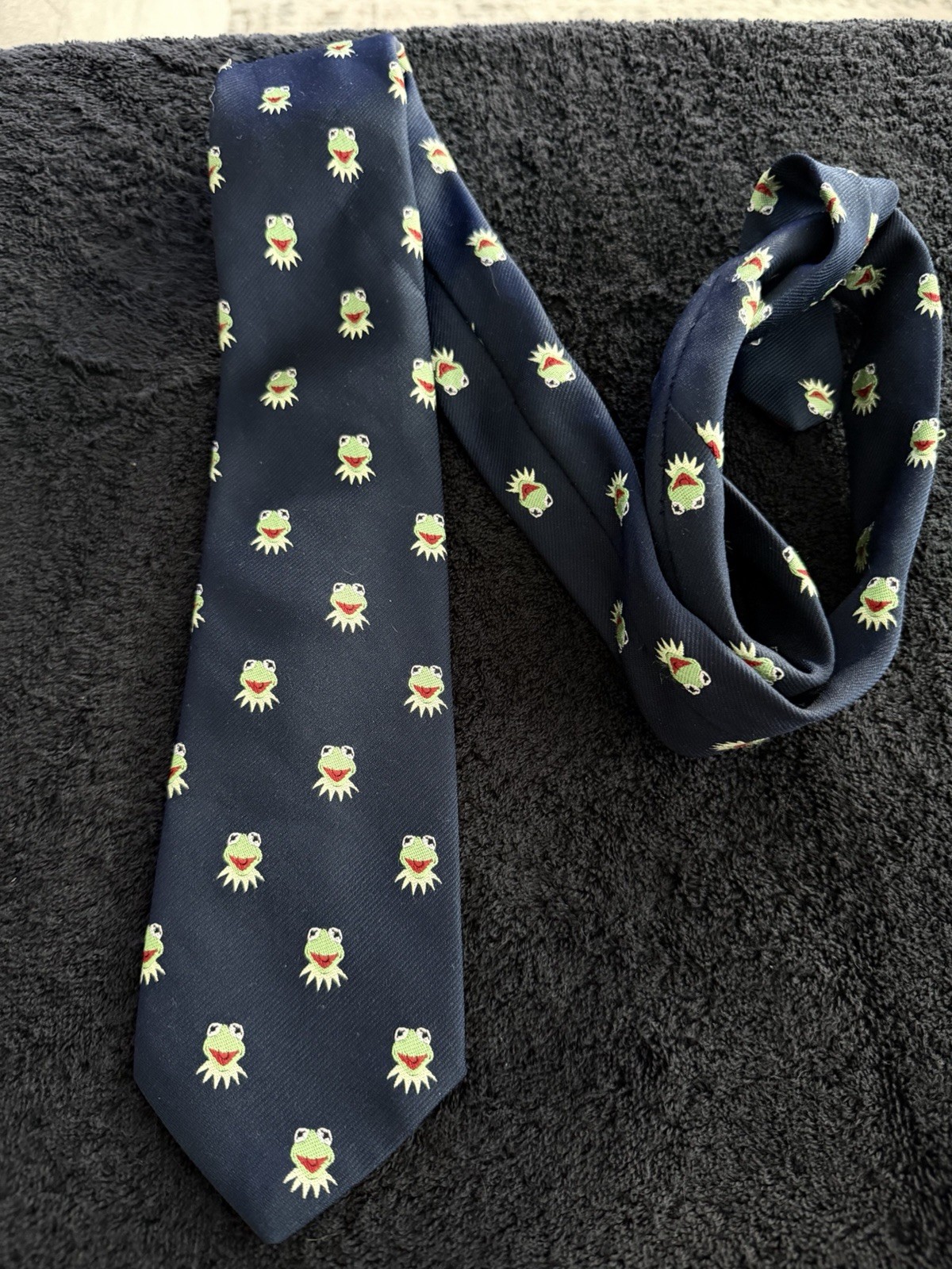 Vintage Henson Muppet Stuff Kermit The Frog Necktie Men’s 1980s 80s Novelty Tie