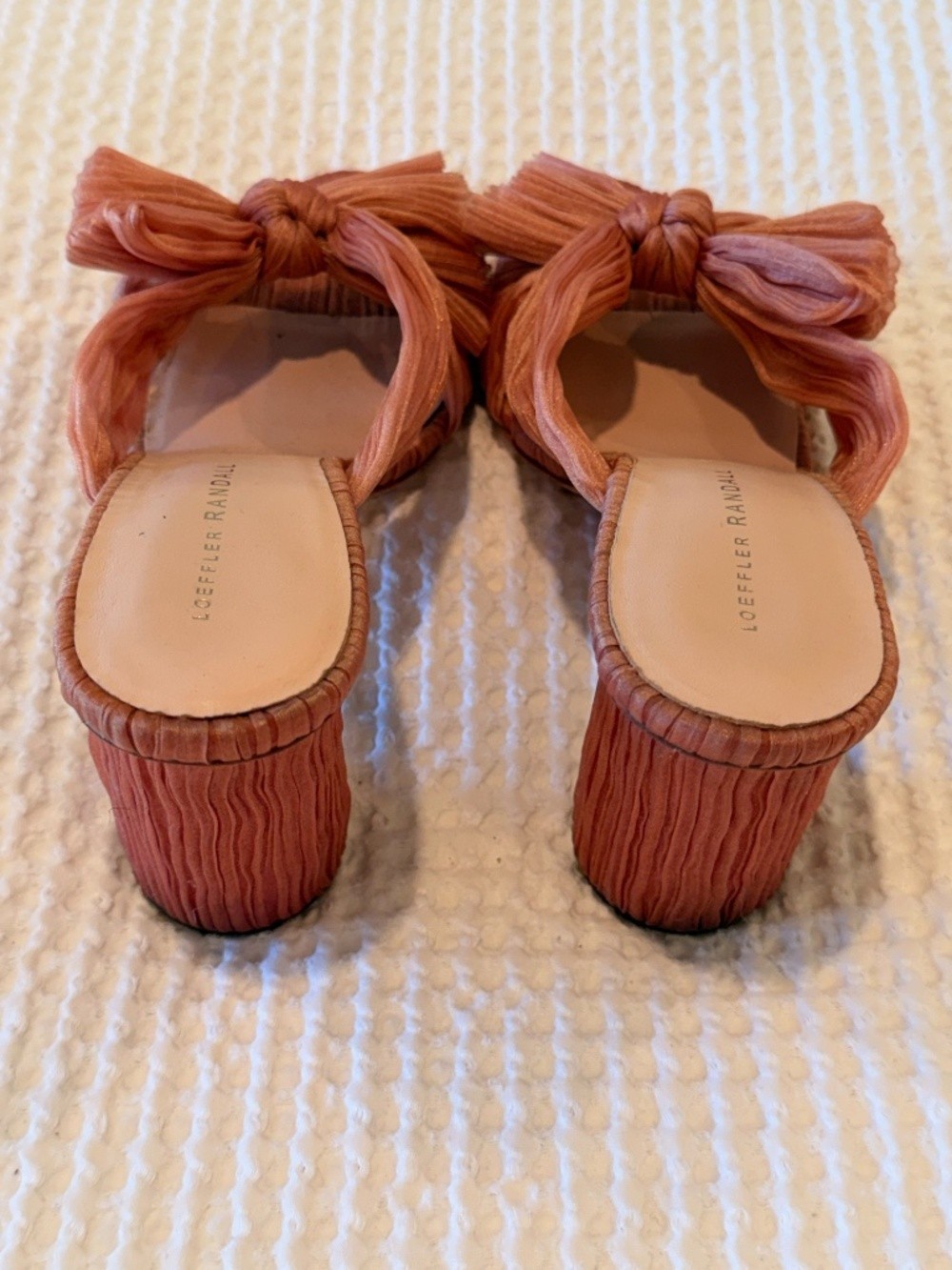 Loeffler Randall Pleated Bow Mules Sienna 9.5 VGUC