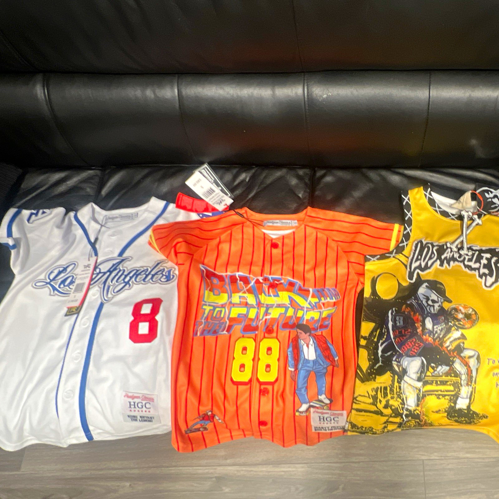 Headgear Classics Lot 3 Youth Jerseys Size S LA Bryant #8 + Marty McFly #88