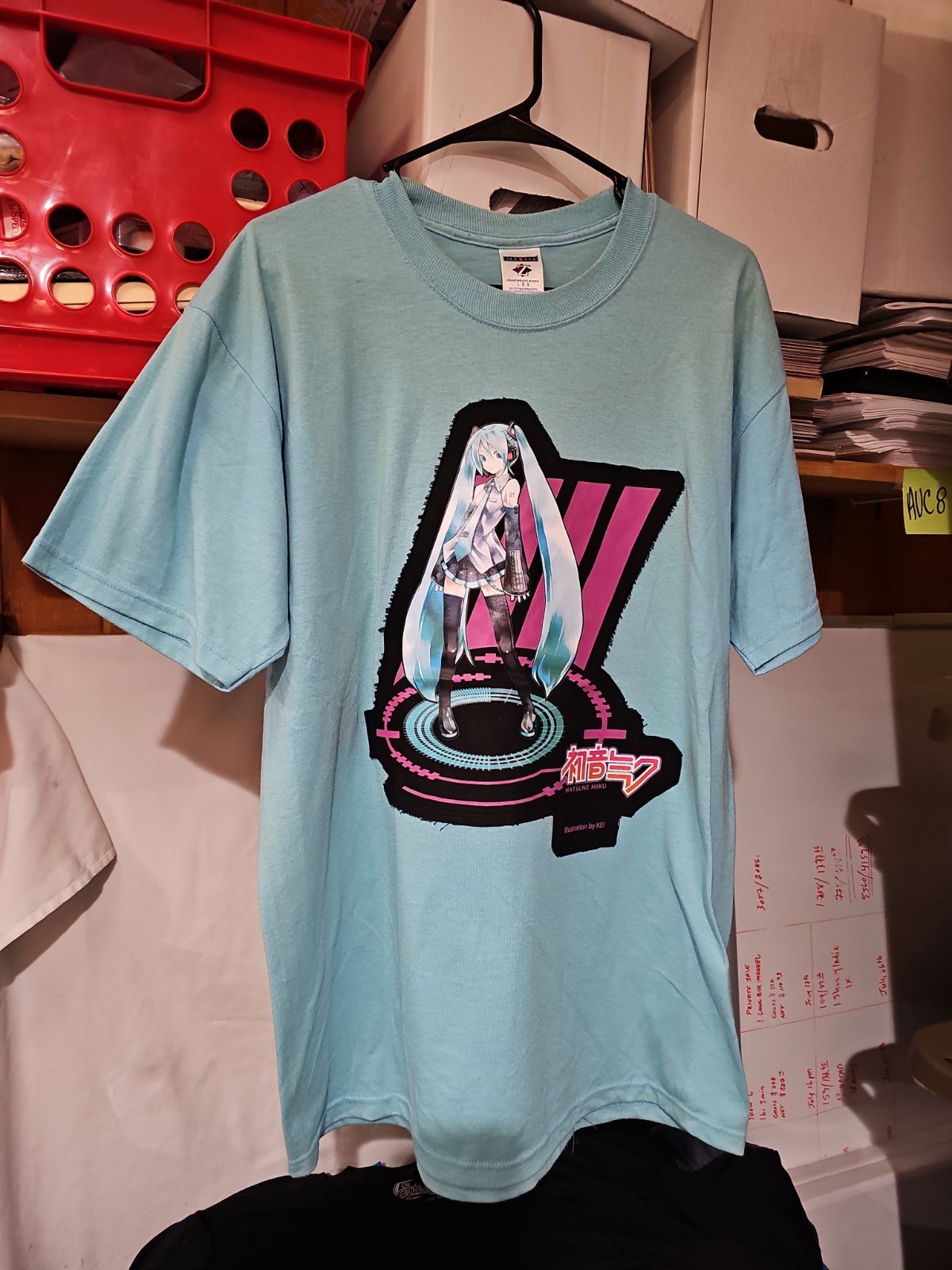 GRAIL Vintage Anime T-Shirt HATSUNE MIKU 20x29 LARGE GRAIL W/HANG TAG KEI (SHT1)