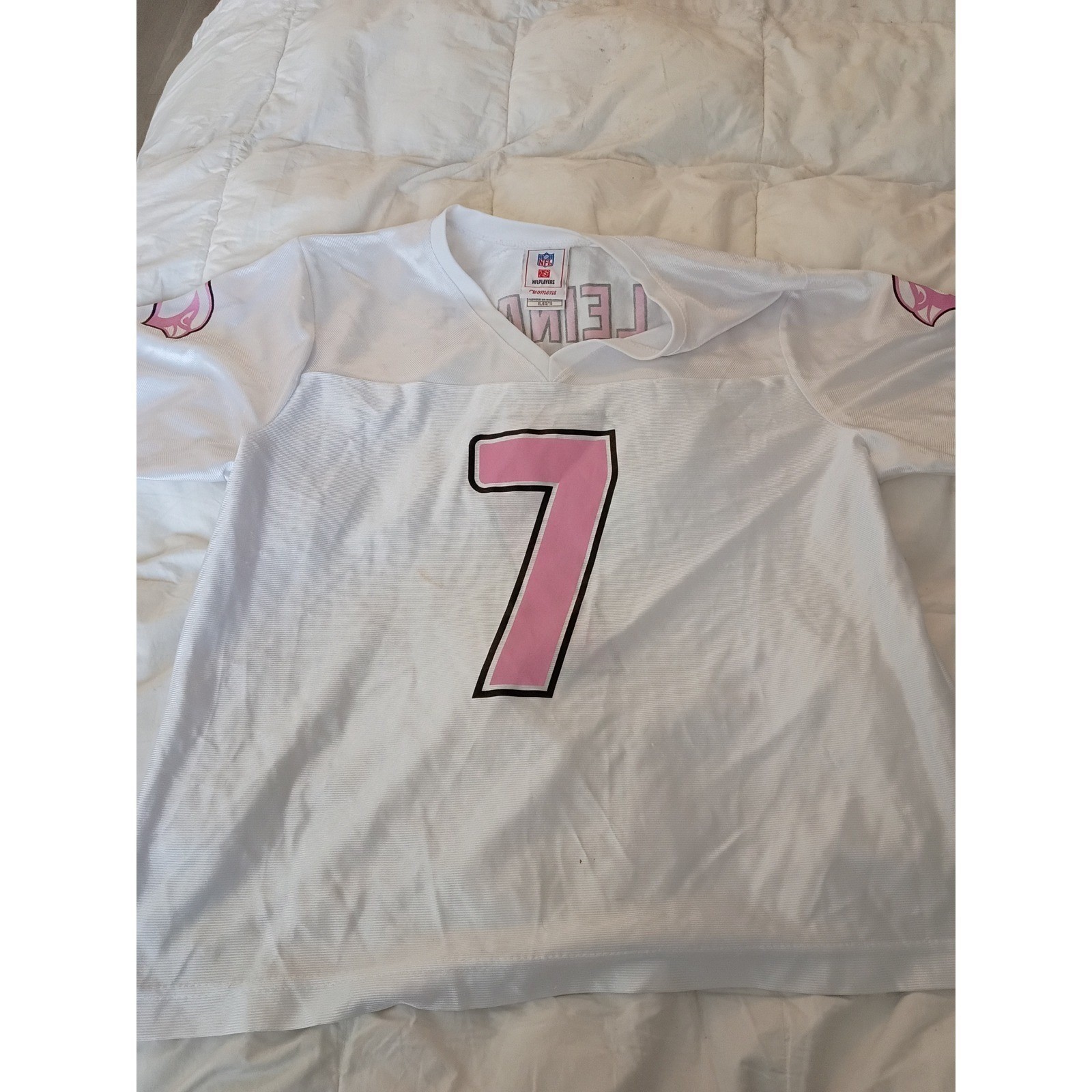 NFL Arizona Cardinals Matt Leinart 7 Womens Jersey White Pink XL 7182W 08