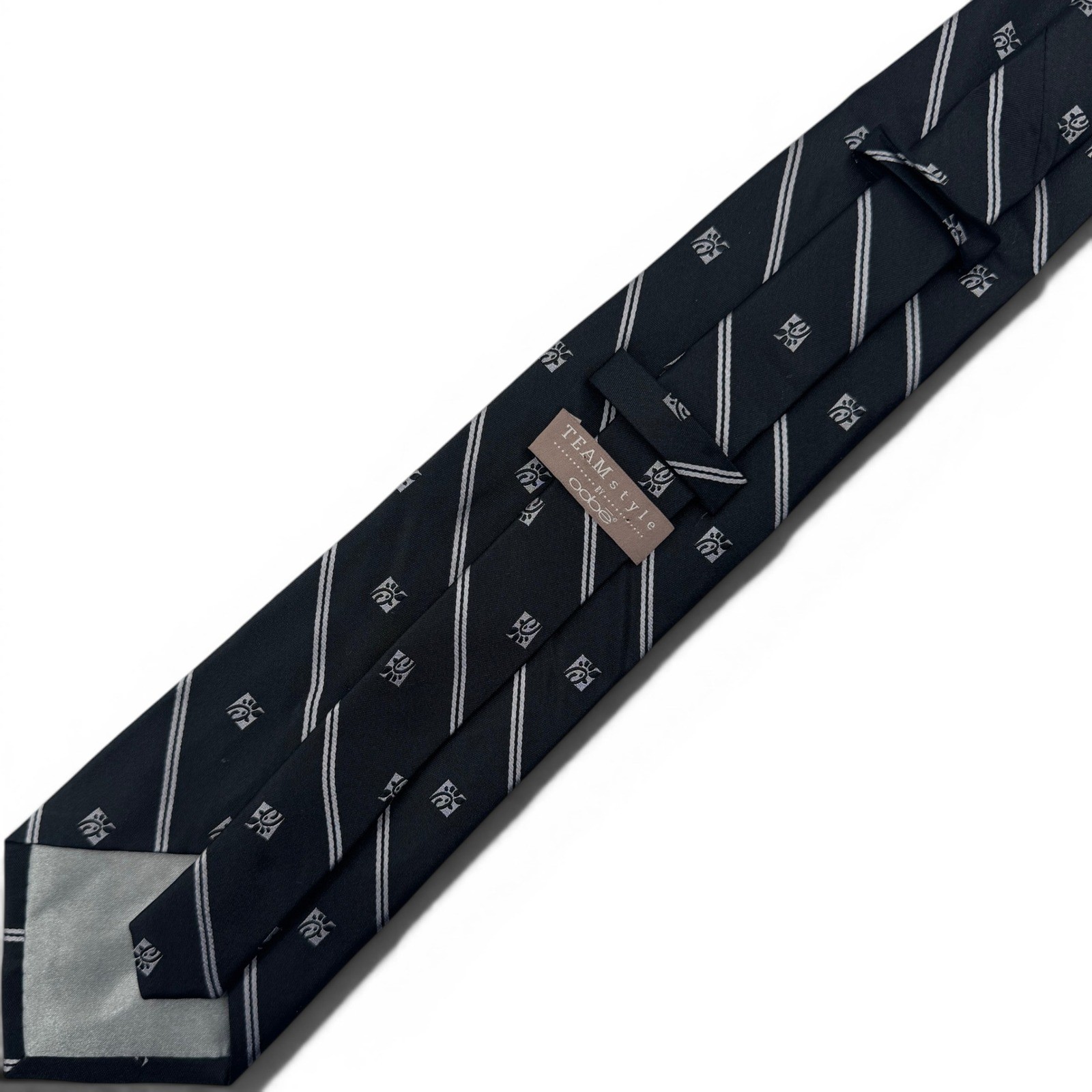 Oobe Chick-fil-A TeamStyle Mens 100% Silk Tie Black/Silver Logo All Over Print