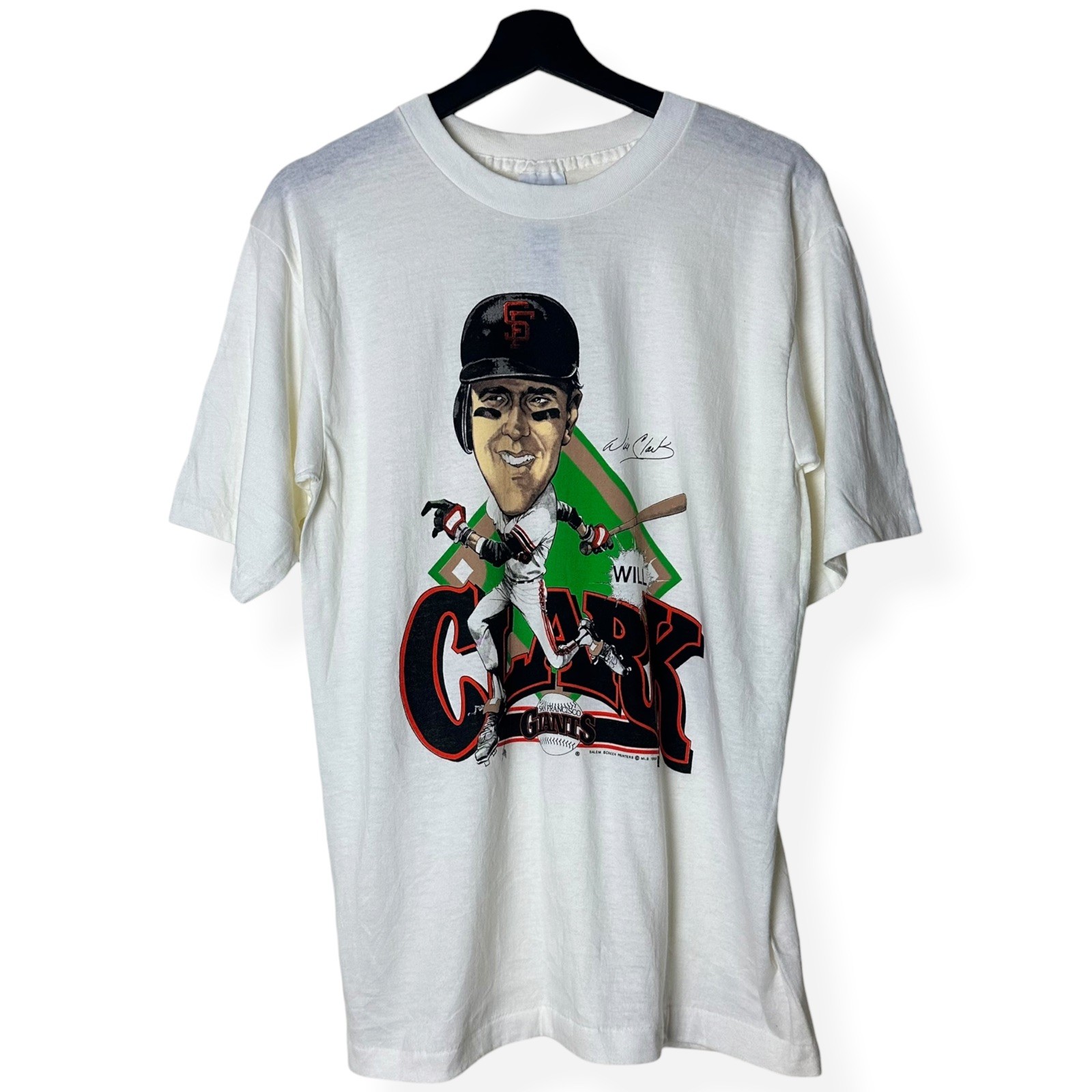 Vintage 1989 San Francisco Giants Will Clark Caricature Salem T Shirt XL 