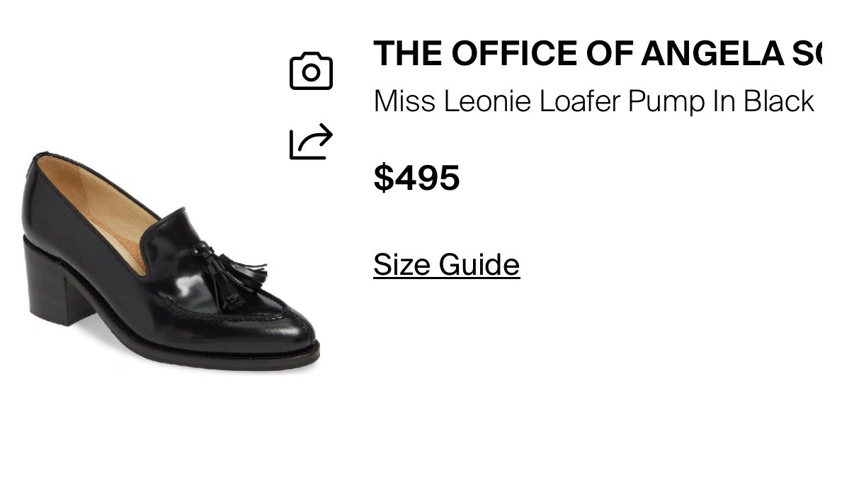 $495 The Office of Angela Scott Women’s 39.5 Leonie Loafer Pump Leather Black