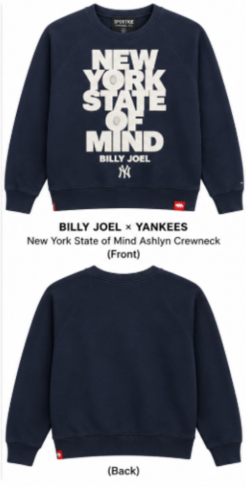 Billy Joel × Yankees “New York State of Mind” Women’s Ashlyn Crewneck — Navy