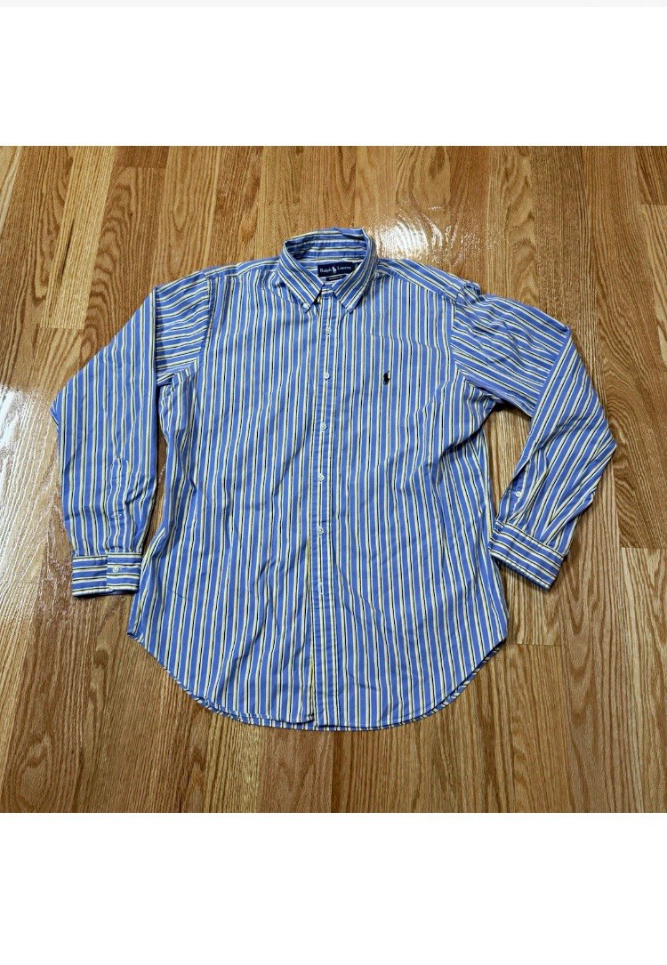 Vintage Polo Ralph Lauren Classic Fit Striped Button-Down Shirt Long Sleeve L