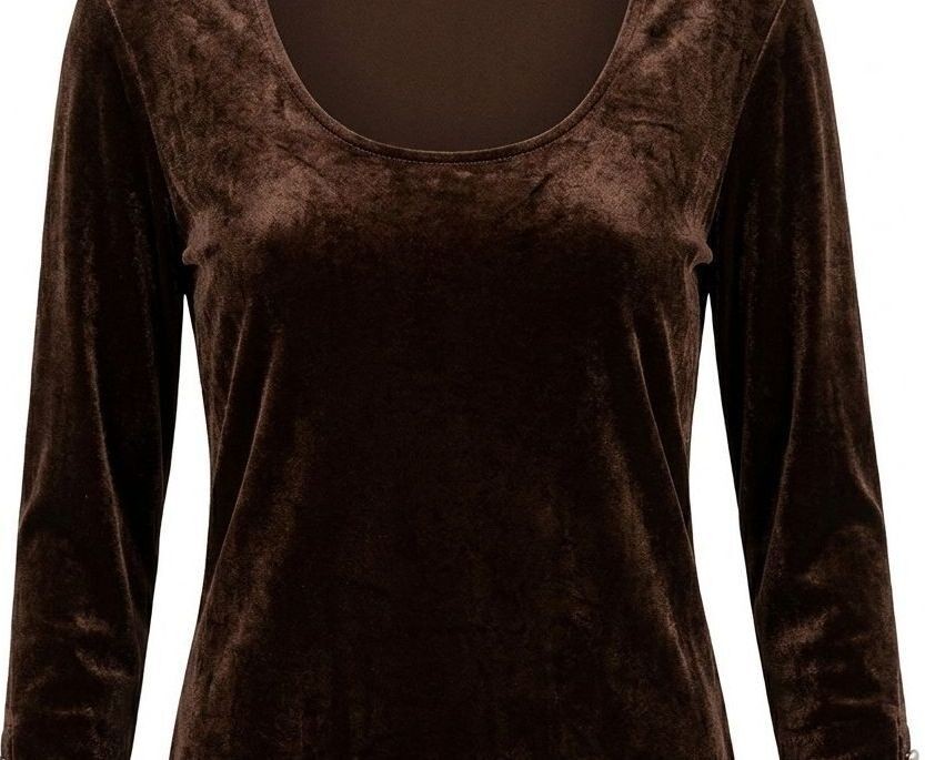 CHICO’S TRAVELERS WOMEN\'S DARK BROWN LONG SLEEVE TRAVEL KNIT TOP SIZE 2