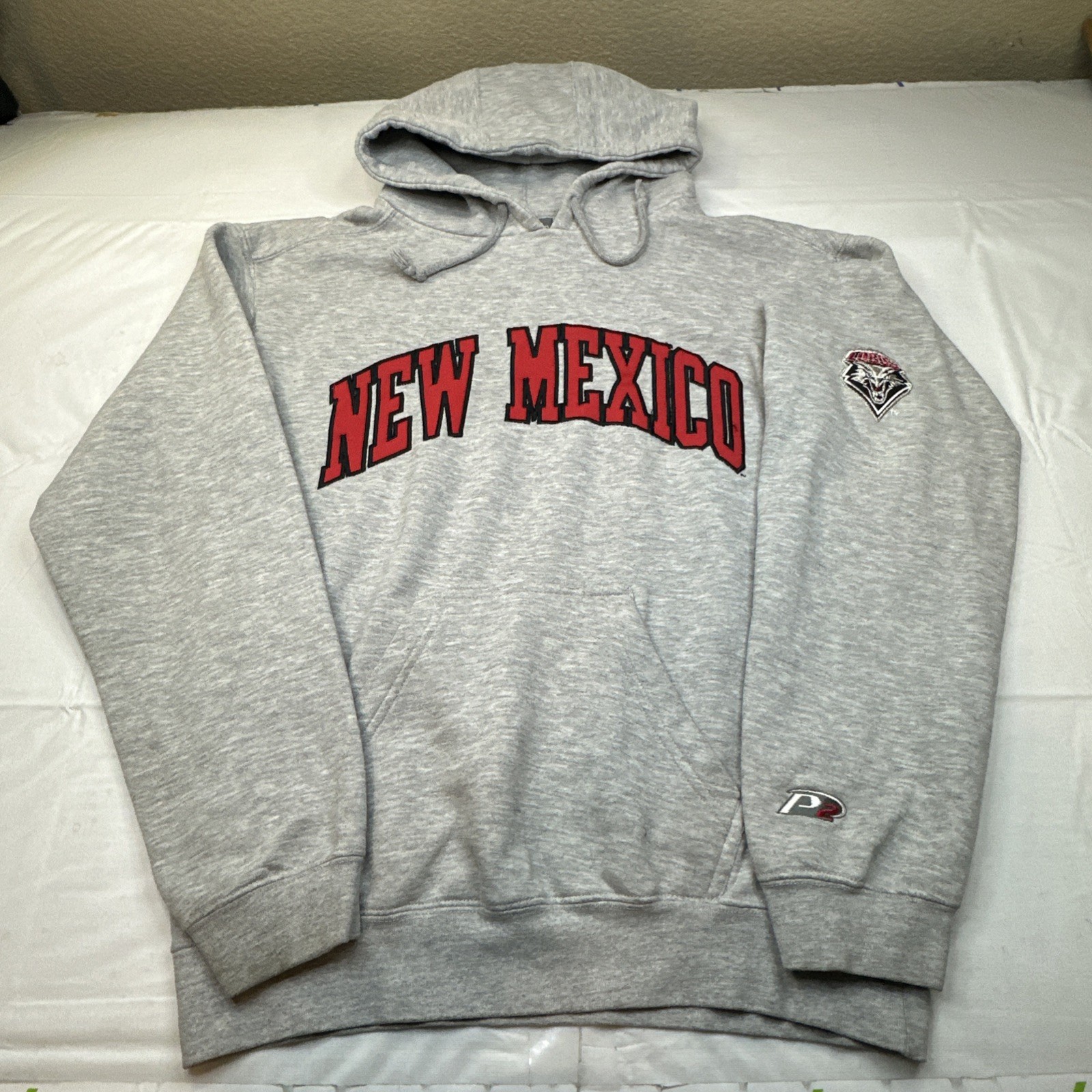 University of New Mexico (UNM) Lobos Pullover Hoodie Sweatshirt Gray Sz- S #6859