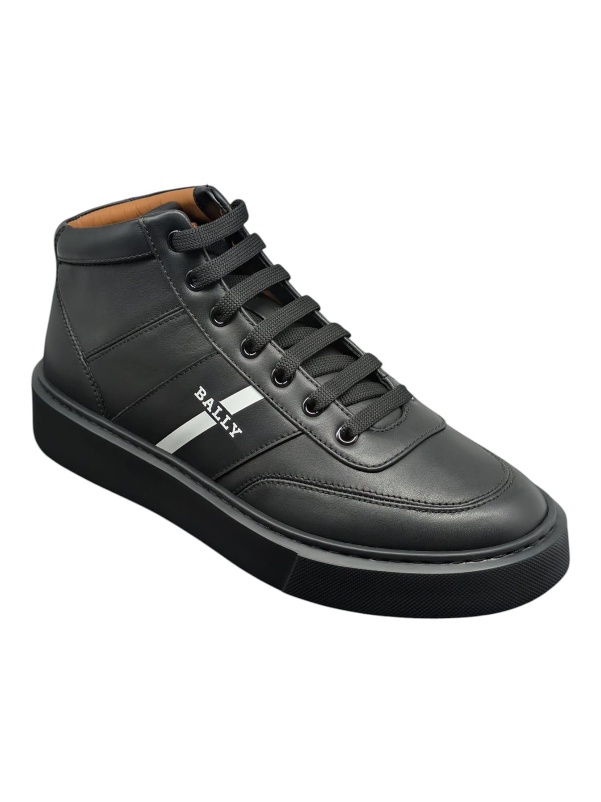 Bally Curter 6310048 Men's Black Leather High Top Sneakers MSRP $720