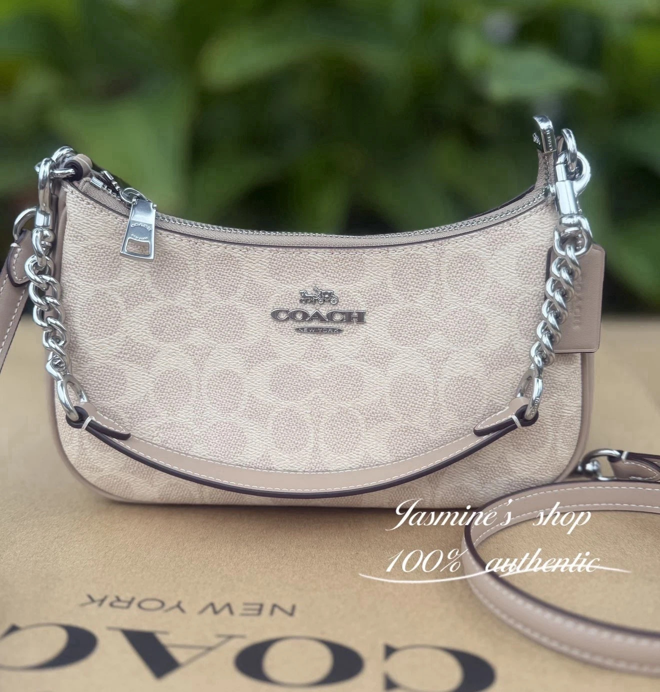 NWT COACH CV933 Teri Shoulder Bag In Signature Canvas Ships from US