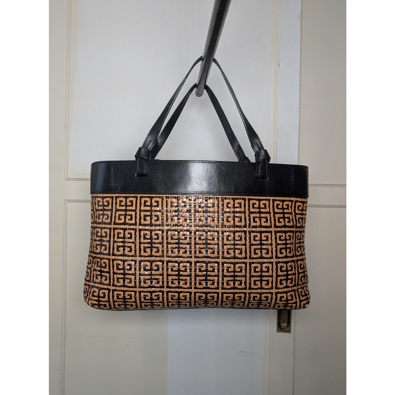 Givenchy 4 G Antigona Leather Orange & Dark Brown Handbag w/ Baby Pouchette