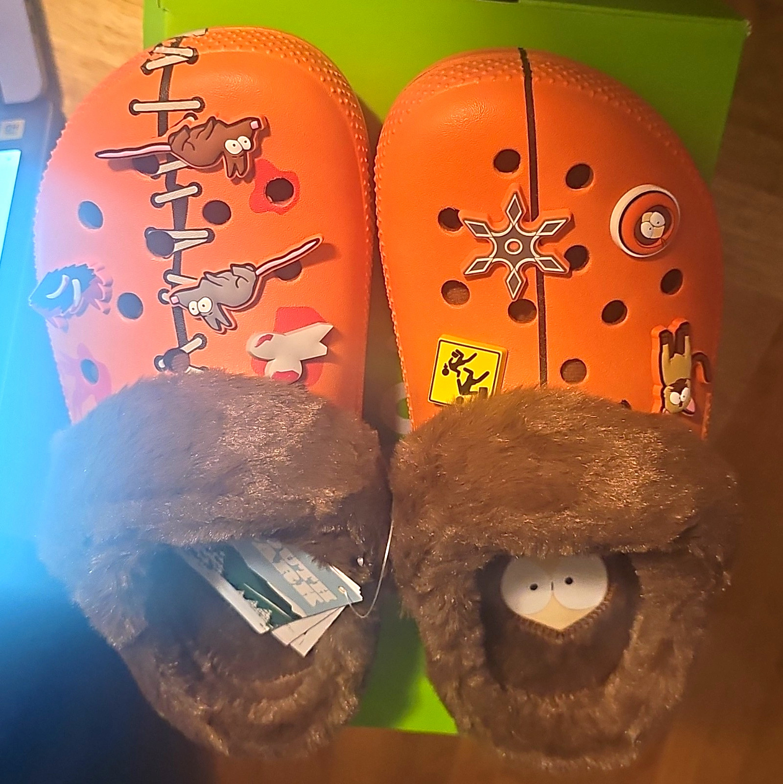 Crocs South Park Kenny Classic Lined Clog Faux Fur Lined Orange/Brown US 8