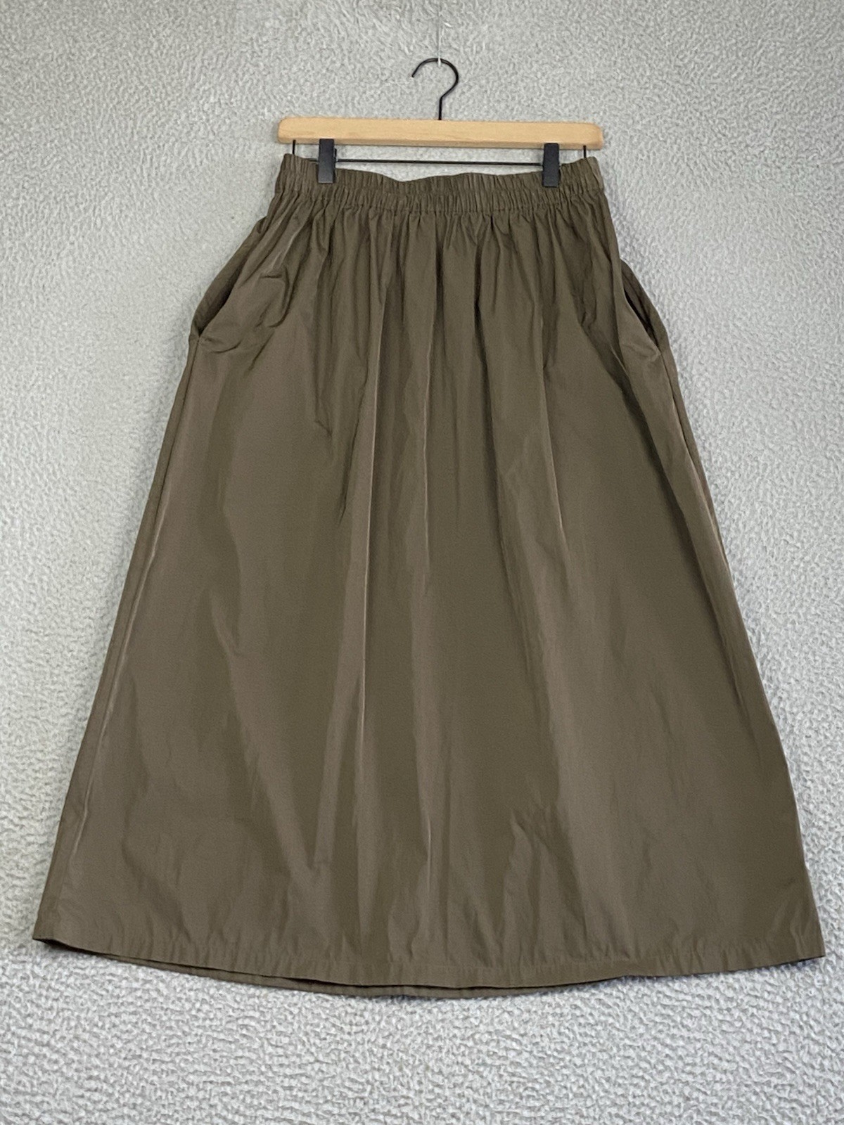 NEW Katharina Hovman $557 Taffeta Easy Skirt Size 6 in Cardamom Lagenlook Midi