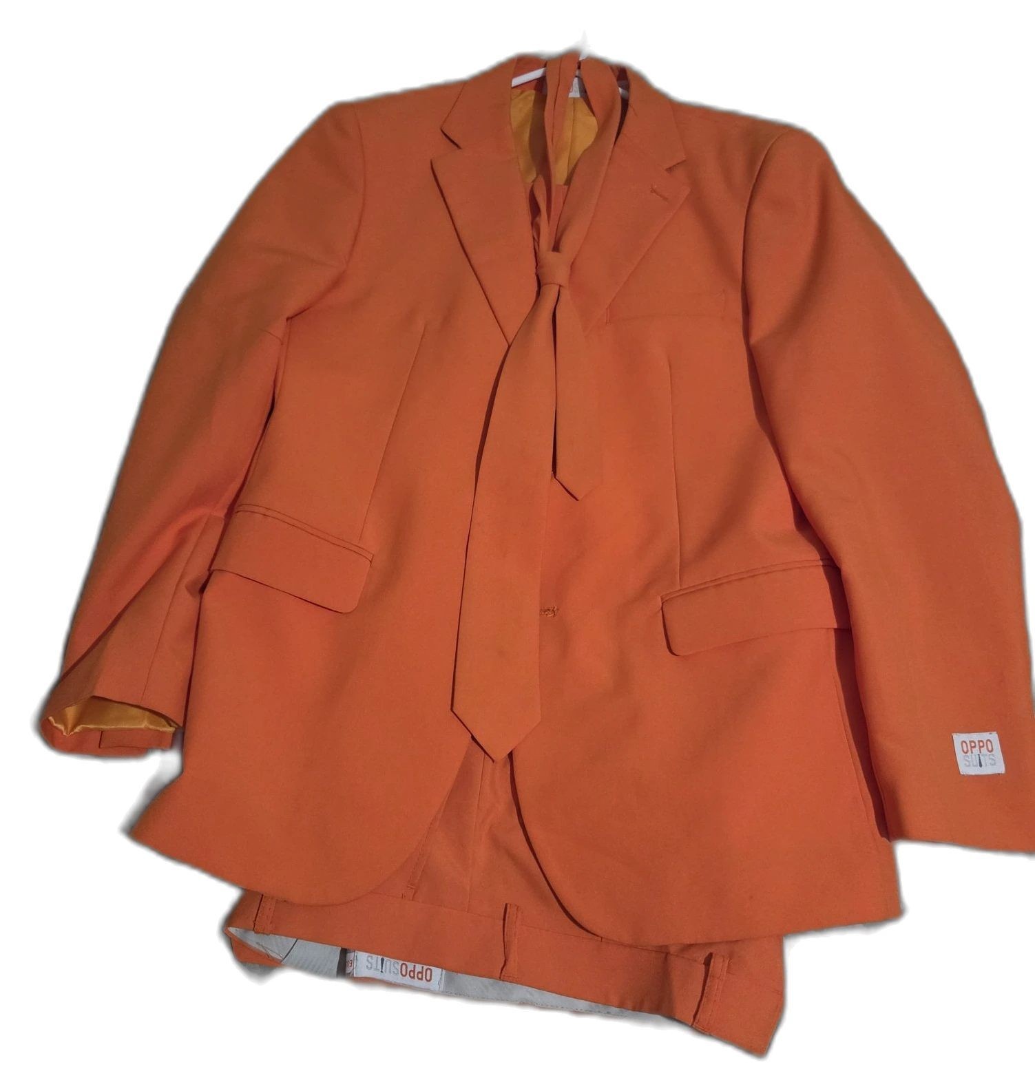 OppoSuits Orange Suit Set 42 Jacket Pants Tie Dumb and Dumber Halloween Costume
