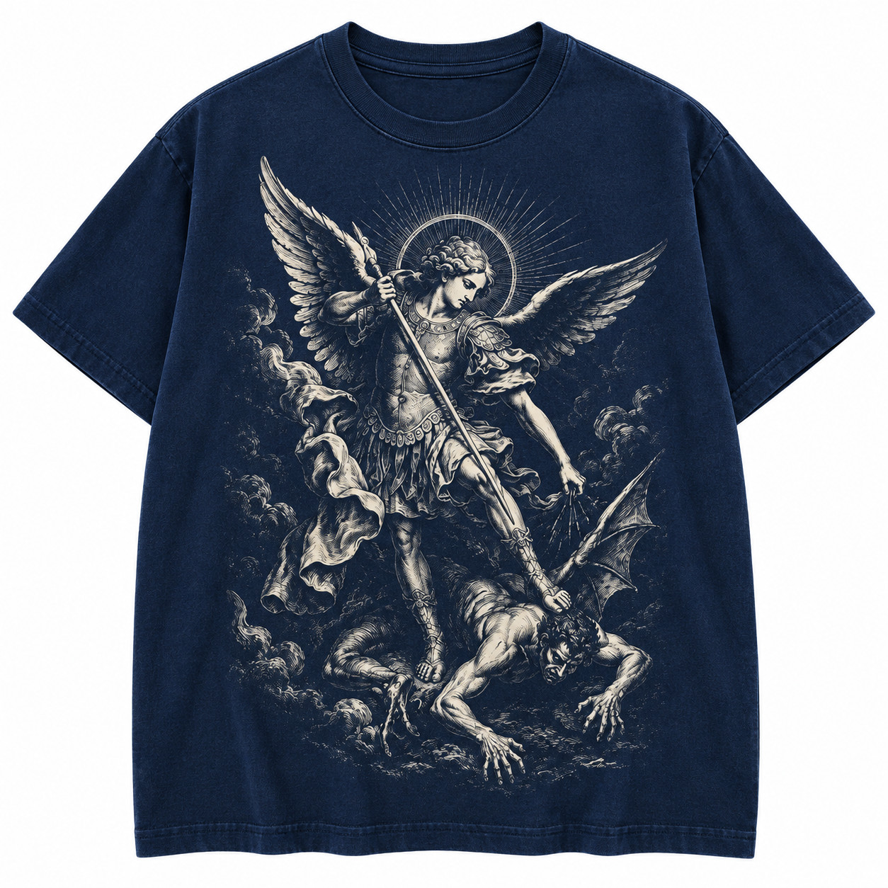 Saint Michael Archangel Shirt Catholic Warrior Angel Gothic Christian Graphic