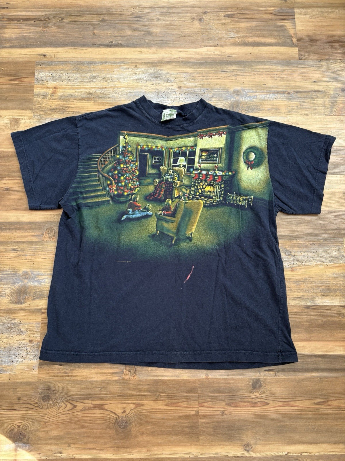 Vintage 90’s Art Unlimited Double-Sided Christmas T-Shirt (Size 2XL)