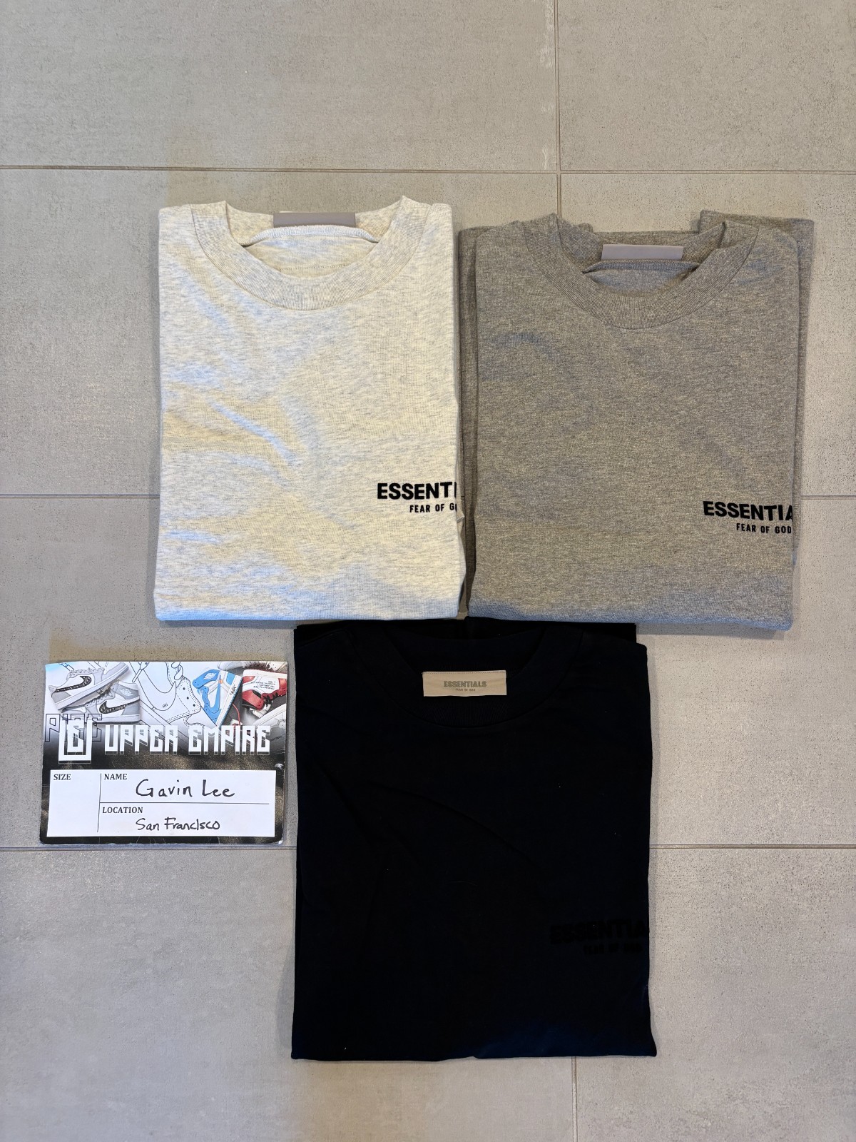 Fear Of God Essential T-Shirts New | All Size XS-XL | Light Oat, Dark Oat, Black