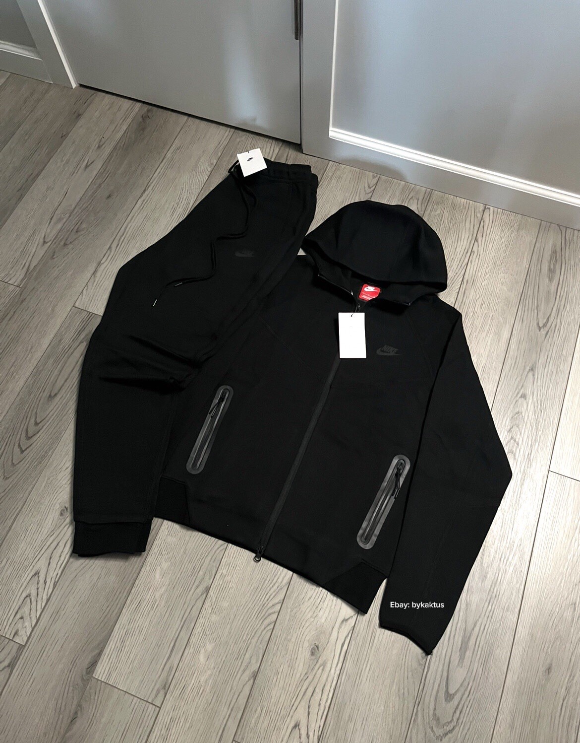 Nike Tech Fleece Full-Zip Hoodie & Joggers Set Black Sizes S-L |FREE SHIPPING|