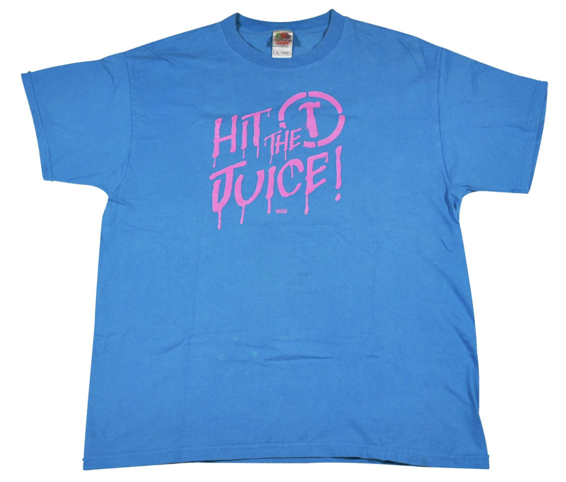 Vintage Hit The Juice Vans Shoes Blue Skate Shirt Size X-Large