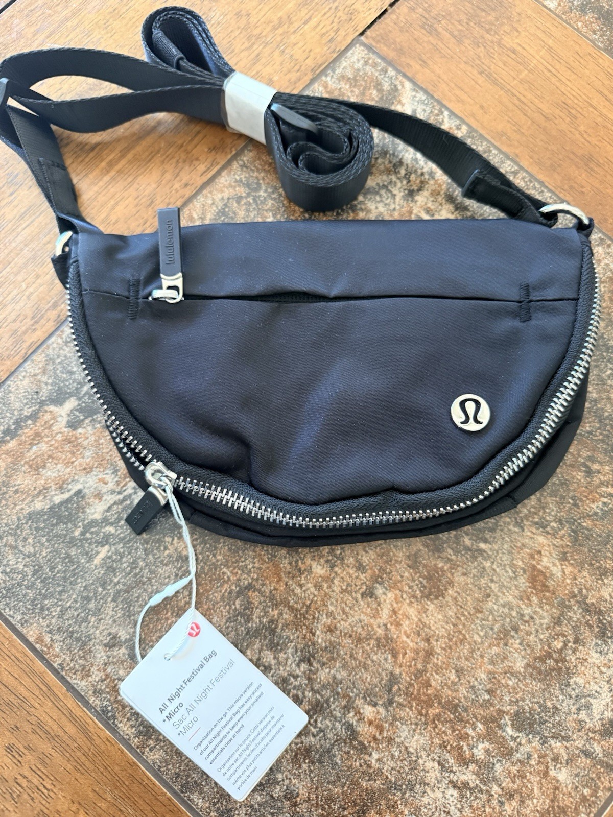 Lululemon All Night Festival Micro 2L Crossbody Bag Black/silver Logo