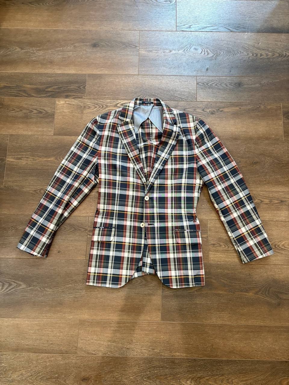 Hackett London Blazer Mens Made in Italy Linen Cotton Plaid Sport Coat Jacket