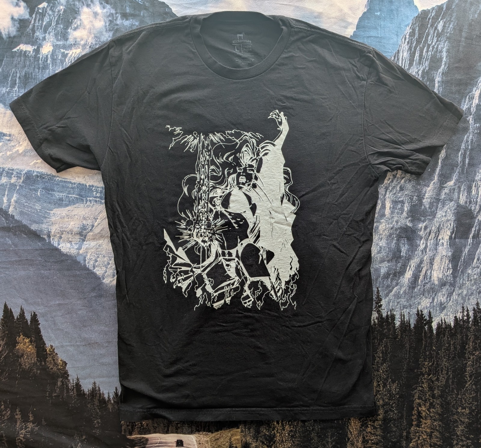 Lady Death Custom One of One Graphic T Shirt Large Black Comic Horror Fan Art